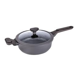 Sauteuse 24 Cm En Fonte D'aluminium Avec Couvercle En Silicone Sycamore St24tfi De Kitchencook - 3662738027802_0