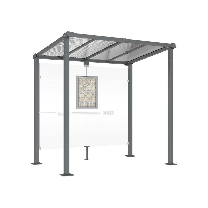 Station bus Milan - Ref : 529238.Gpro - Abri de bus contemporain avec bardage en verre Sécurit®_0