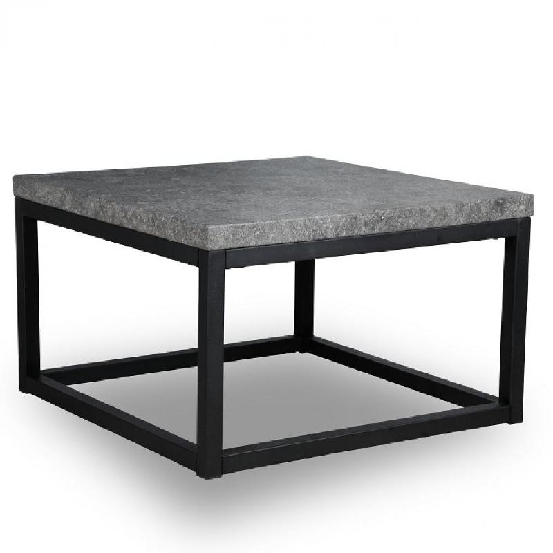 Table basse CARREE 54 x 54 cm métal plateau mélaminé finition béton_0