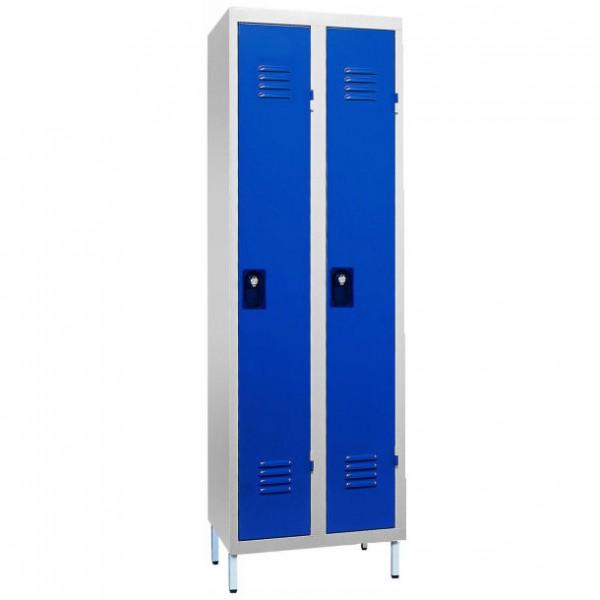 Vestiaire monobloc industrie propre - 2 cases sur pieds avec moraillon porte-cadenas - Rolléco_0