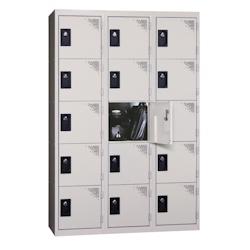 Vestiaires 5 cases x 3 colonnes - En kit - Gris - Largeur 90cm - PROVOST - gris acier 207001841_0