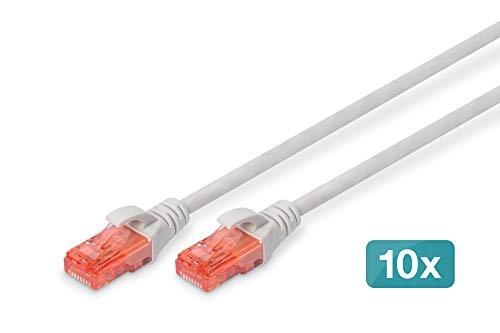 DIGITUS DK-1617-005-10 - Câble réseau RJ-45 gris 0,5 m CAT6 U/UTP (UTP) - Mâle/Mâle - LSZH_0