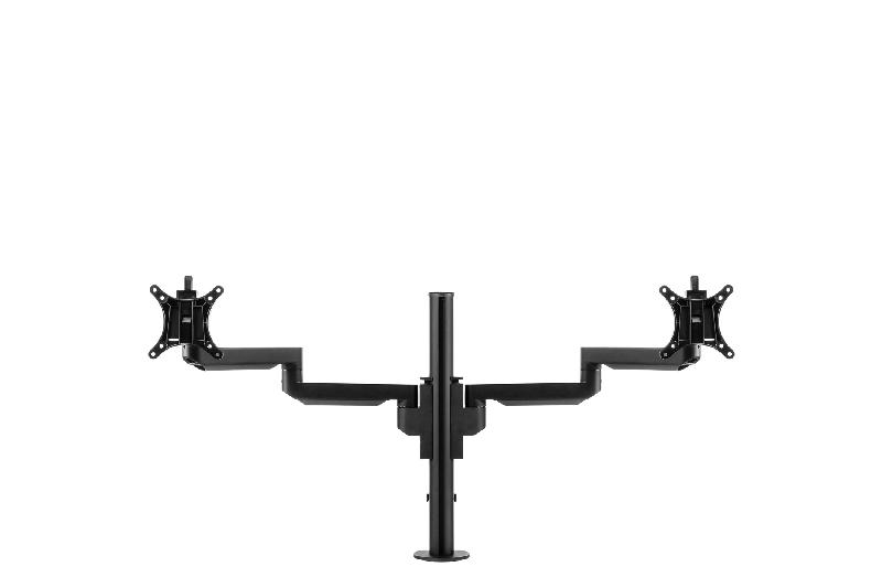Support pour écran Filex Galaxy Modular Dual - BakkerElkhuizen - pince/boulon noir - réglage indépendant pour 2 écrans (BNEFG8094)_0