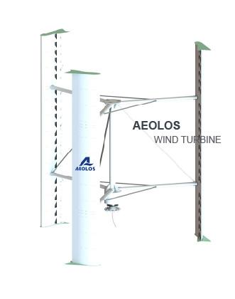 Éolienne verticale aeolos-v 10kw