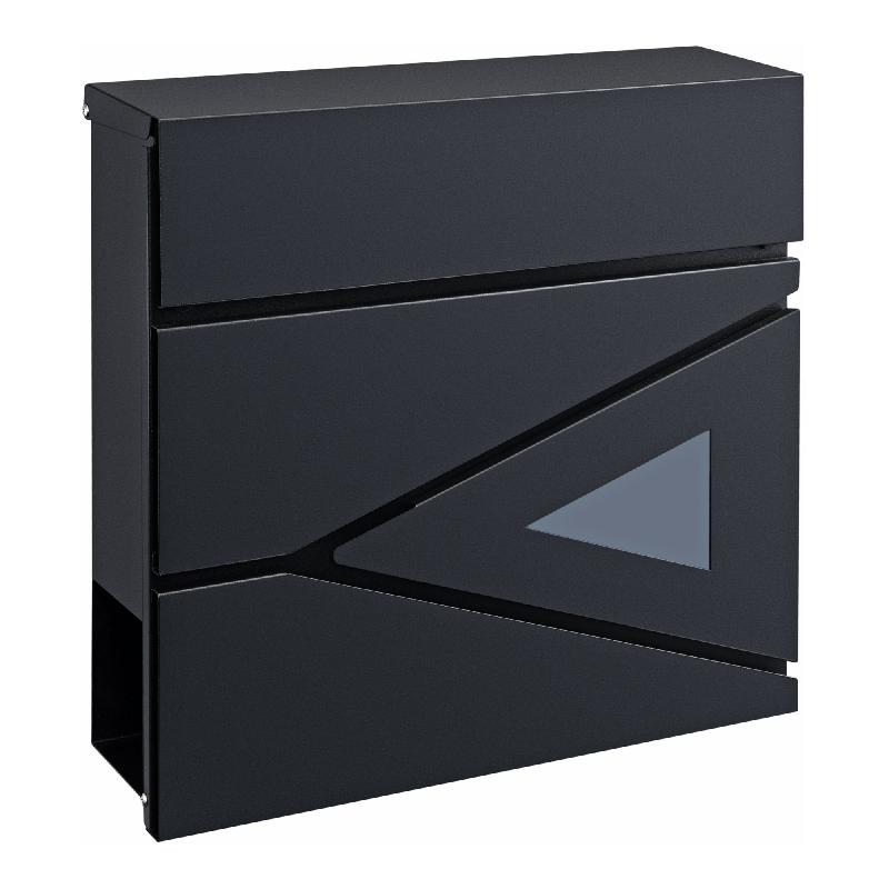Boîte aux lettres en acier galvanisé - 37 x 37 x 11 cm - Gris anthracite - Modèle 03_0006531_0