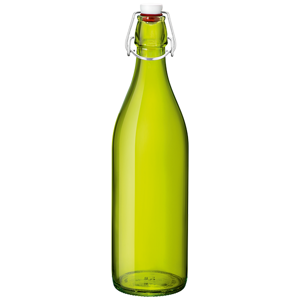 Bouteilles Giara 1 litre en verre incolore ou couleur à fermeture par clip - BTLCPVRVT-BR04_0