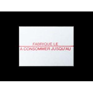 Boîte de 36 rouleaux - 1000 étiquettes 26x19mm blanches adhésives permanentes - Impression rouge 