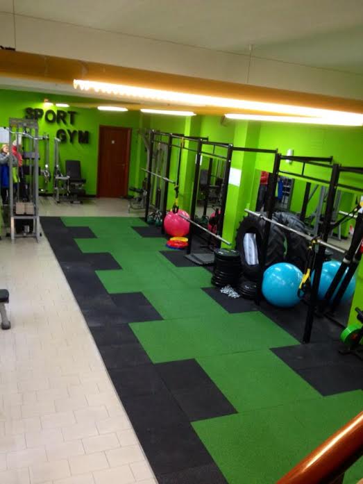 Dalles amortissantes salle de sport