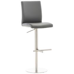 Décoshop26 - Tabouret de bar x1 réglable en hauteur et pivotant à 360° plateforme ronde en métal noir assise en PVC gris 10_0004564 - gris 300025_0