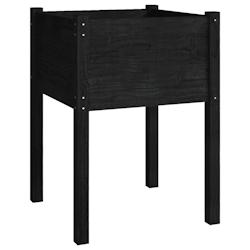 Helloshop26 - Jardinière bac lit surélevé plantes fleurs terrasse jardin 50 x 50 x 70 cm bois de pin massif noir 02_0037674 - 3000217864362_0