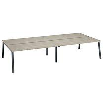 Pôle de 4 bureaux droits chêne gris L 180 x P 80 cm, piétement métal anthracite - Arch_0