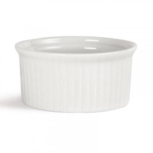 RAMEQUINS TRADITIONNELS EN PORCELAINE BLANCHE OLYMPIA Ø 70 MM - LOT DE 12