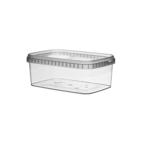 RÉCIPIENT INVIOLABLE + COUVERCLE 1200 ML 19.2X12.6X7.3 CM PP TRANSPARENT (VENDU PAR 117)