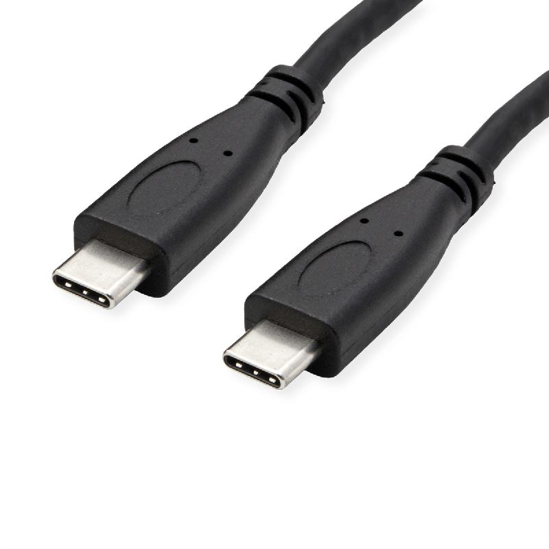 ROLINE Câble USB 3.2 Gen 2, avec PD (Power Delivery), avec Emark, C-C, M/M, noir, 1 m_0