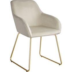 TecTake GmbH tectake Chaise de salle à manger en aspect velours rembourré crème et doré - 405919 - beige polyester 405919_0
