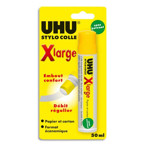 Uhu stylo colle transparente, embout tampon en tissu, sans solvant. Format économique 50ml_0