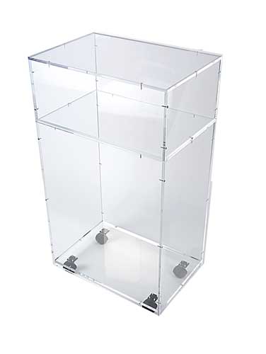 VITS - Vitrine d'exposition sur socle en plexiglas avec capot Altuglas cristal 10 mm_0