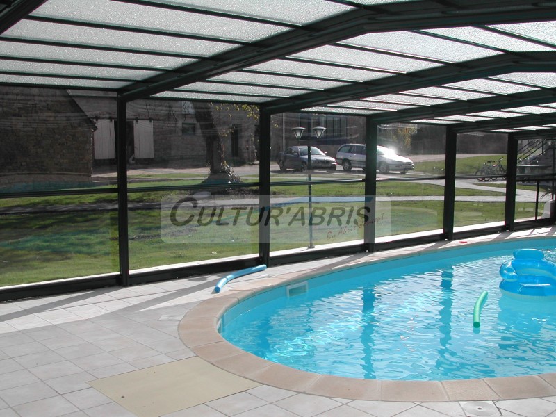 Abri piscine haut Moorea 3 - Fixe - Aluminium T6 et Inox 316L - Paroies en polyméthacrylate 5mm_1