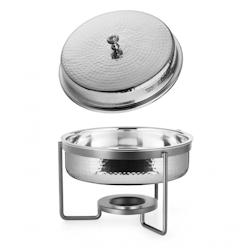 Aulica Chafing dish rond martelé 5l - argenté 550602_0