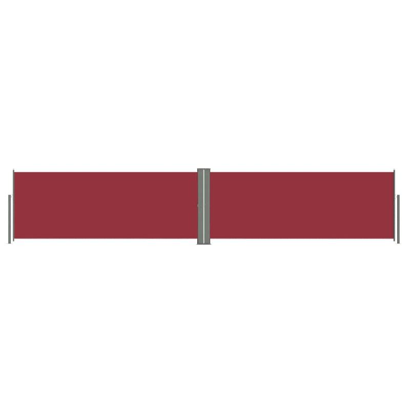 Auvent paravent store brise-vue latéral rétractable - protection visuelle pour jardin, terrasse, balcon - 117 x 600 cm rouge_0