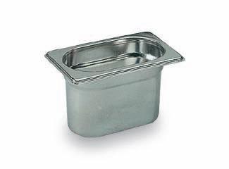 BAC GASTRO INOX GN 1/9 H.100 MM PLEIN SANS ANSES