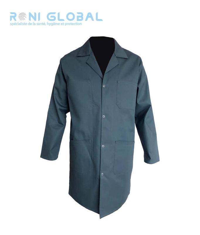 Blouse homme jardinier vert en polyester/coton - PBV - Réf. pbv-12BP670 - 65/35 245 gr/m² - Tailles 0-8_0