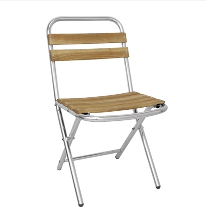 Chaise pliante en aluminium et bois bolero_0