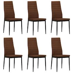 Décoshop26 - Lot de 6 chaises de salle à manger cuisine style moderne en tissu marron CDS022624 - marron 3000029131539_0