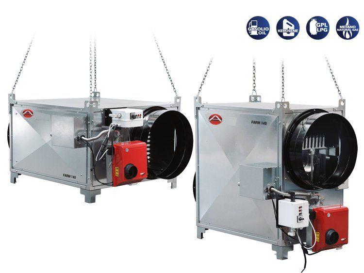 Générateur d'air chaud pulsé au gaz - gamme FARM - 80 à 235 kW - combustion indirecte, sortie cheminée 153/200 mm_0