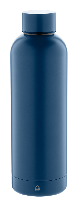 Gourde isotherme à double paroi - acier inoxydable recyclé - 500 ml - bleu foncé_0