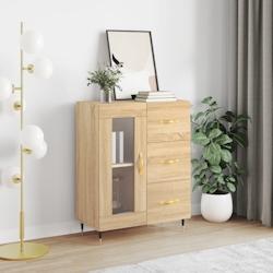 Helloshop26 - Buffet bahut commode armoire meuble de rangement organisateur cuisine salle de séjour salon sonoma 69,5 x 34 x 90 cm 02_0031662 - 30002_0