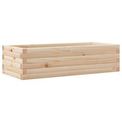 Helloshop26 - Jardinière bac lit surélevé plantes fleurs terrasse jardin 90 x 40 x 23 cm bois de pin massif marron 02_0037968 - 3000214007458_0