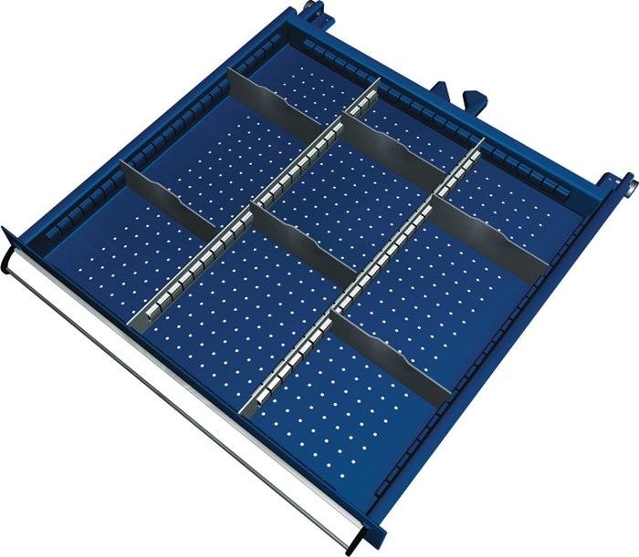 Matériel de compartimentage pour tiroir Hauteur du panneau 100-125 mm 2 séparateurs long./6 transversaux largeur des tiroirs 459 mm KLW-LUTZ BETRIEBSEINRICHTUNGEN_0