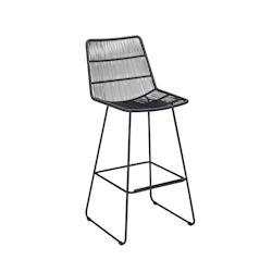 Now's Home - Chaise De Bar Couleur Noir Tressee 50.5x54x106.5 Cm Con Dao - 3256390248295_0