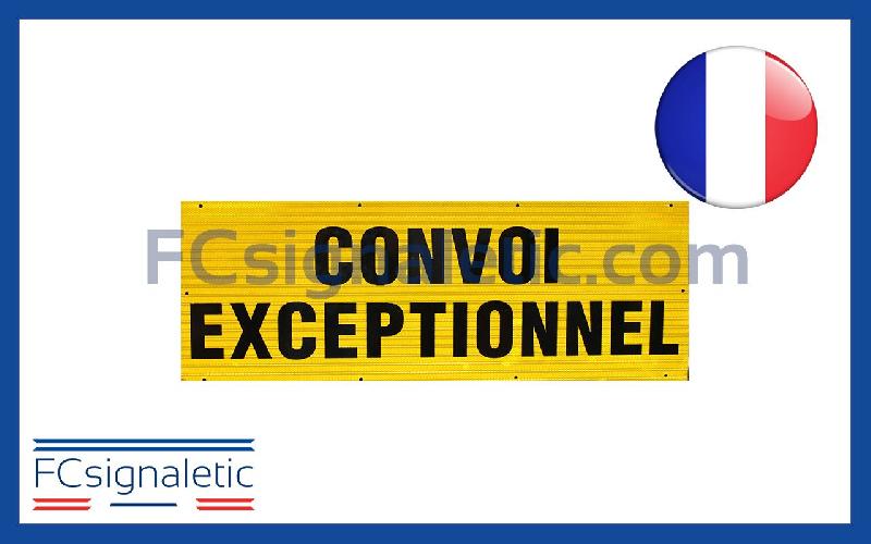 Panneau aluminium  CONVOI EXCEPTIONNEL 120X40 cm simple face_0