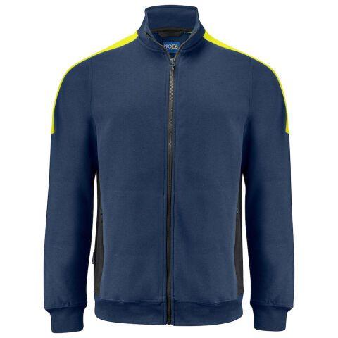 PROJOB 2129 SWEATSHIRT PRIO BICOLORE FULL ZIP JAUNE/MARINE - TAILLE M