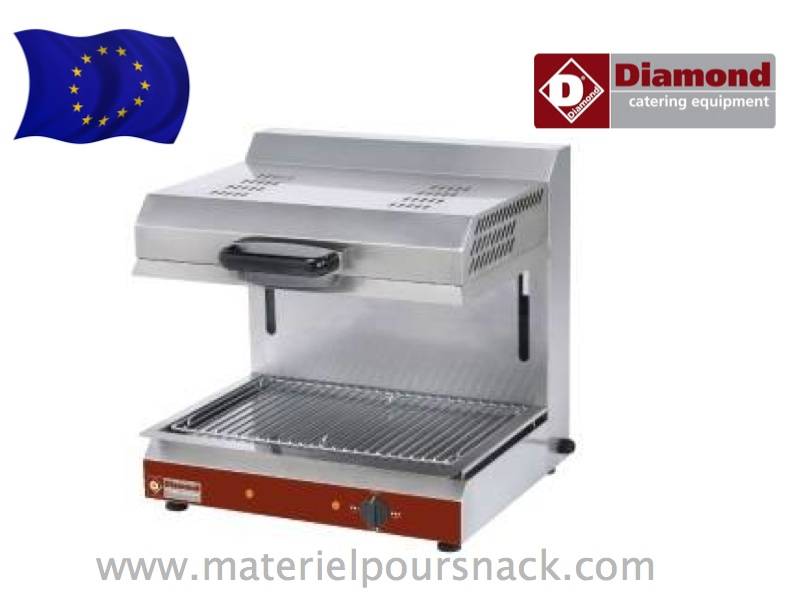 Salamandre électrique Diamond SA/60E - Acier inoxydable - 2 zones de chauffe indépendantes - 540x375 mm_0