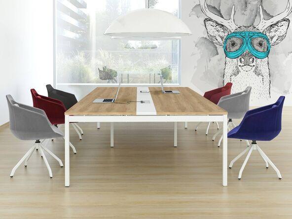 Table d'équipe Yogi MDD - Polyvalente, flexible et personnalisable - 4 à 16 personnes, 14 finitions, 4 coloris de pied_0