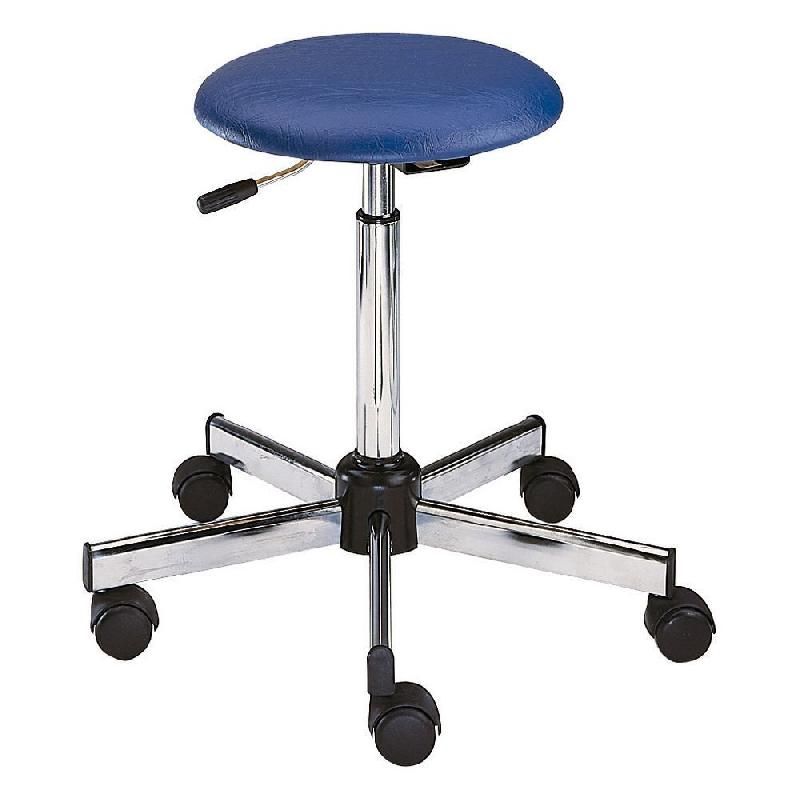 TABOURET HIGH TECH VINYLE SUR ROULETTES HAUTEUR AJUSTABLE À ROULETTES BLEU