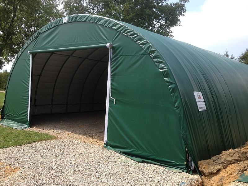 Tunnel de stockage agricole - 2060020 - Dimensions maximales, toile PVC armée 650 g/m² et armature en acier galvanisé_0