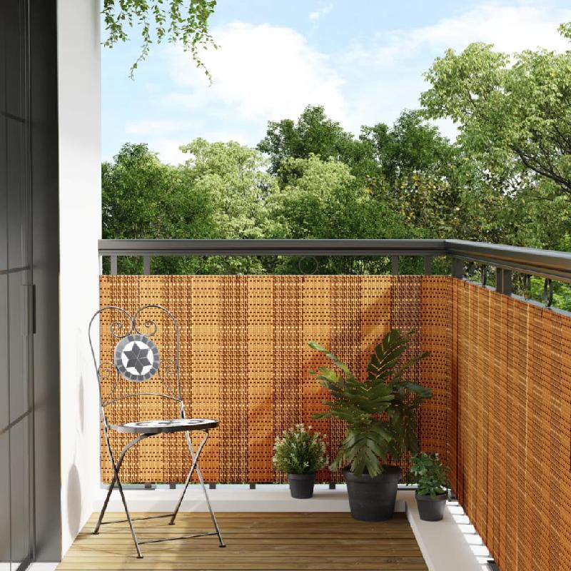 Vidaxl paravent de balcon marron clair 300x90 cm résine tressée 156266_0