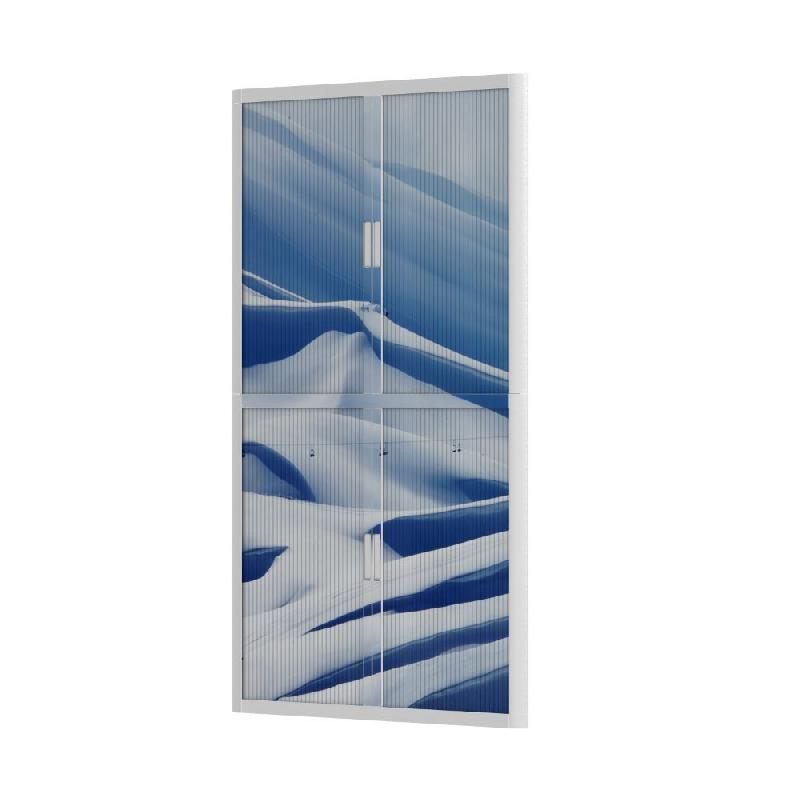 Armoire à rideaux avec décor montagne - EasyOffice. - Haute, Montagne_0