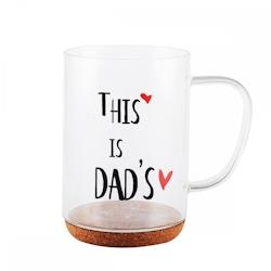 Aulica Mug en verre fond liège inscription dad - transparent 796301_0