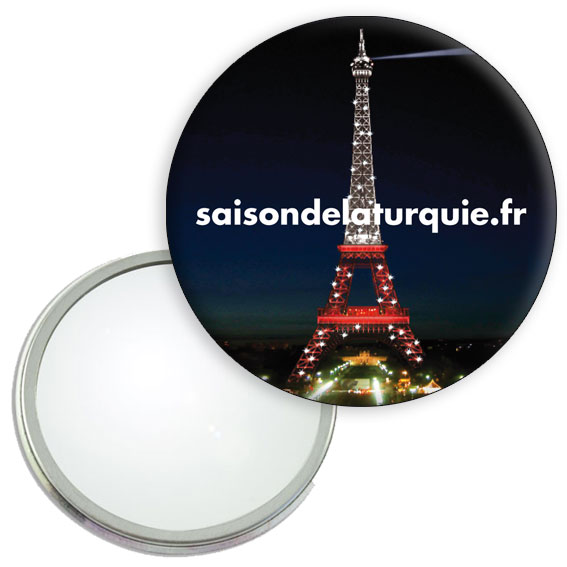 Badge professionnel personnalisé 56mm - miroir - impression quadri et longue durée_0