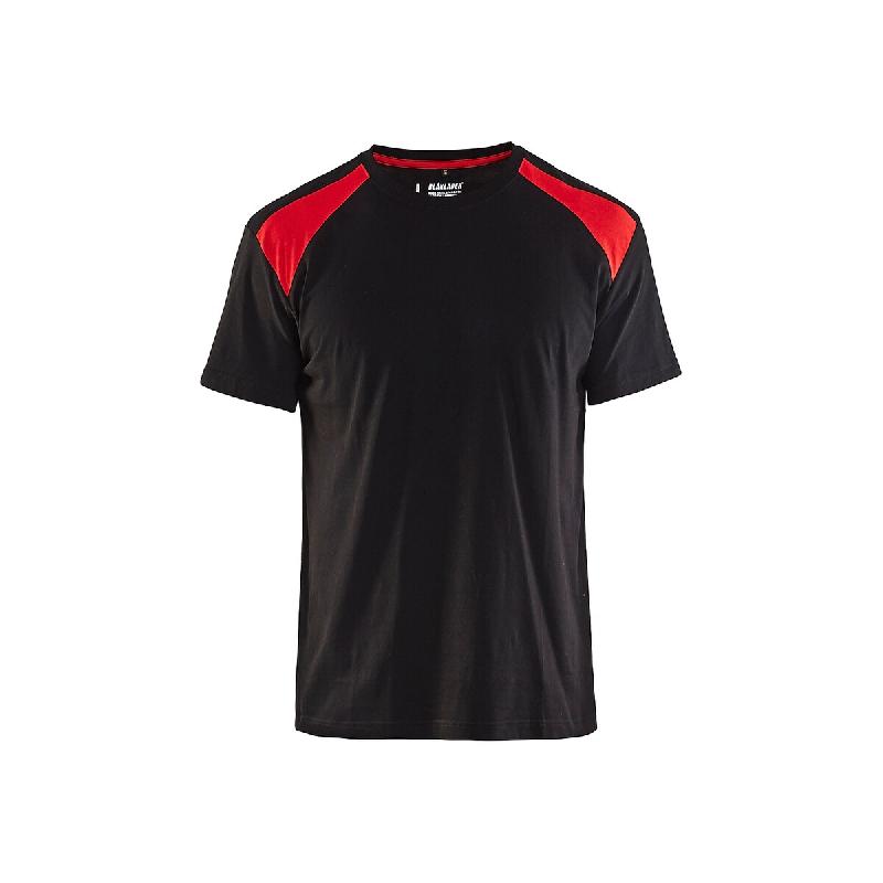 BLAKLADER T-shirt de travail bicolore 3379 Noir/Rouge 4XL - XXXXL multicolore multi-matériau 7330509604632_0