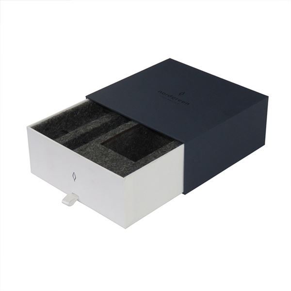 Boîte cadeau de tiroir noire - lamination mate - AM Packaging Company Limited - 150*150*50mm_0