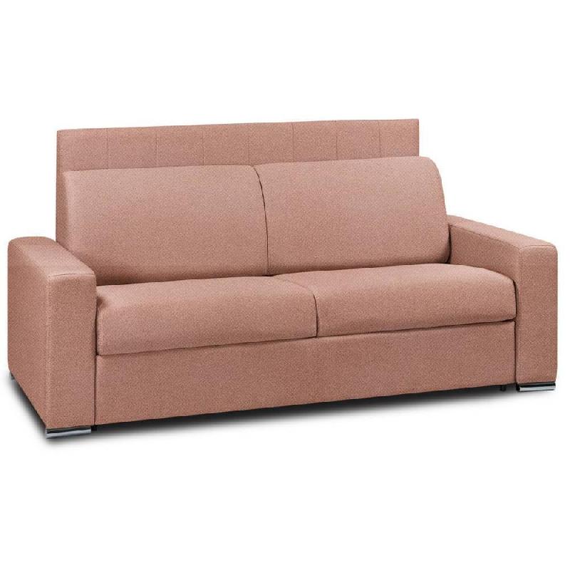 CANAPÉ LIT CANAPEXPRESS NORMANDIE SOMMIER LATTES 120CM MATELAS MÉMORY  22CM TÊTE DE LIT INTÉGRÉE VELOURS ORANGE_0
