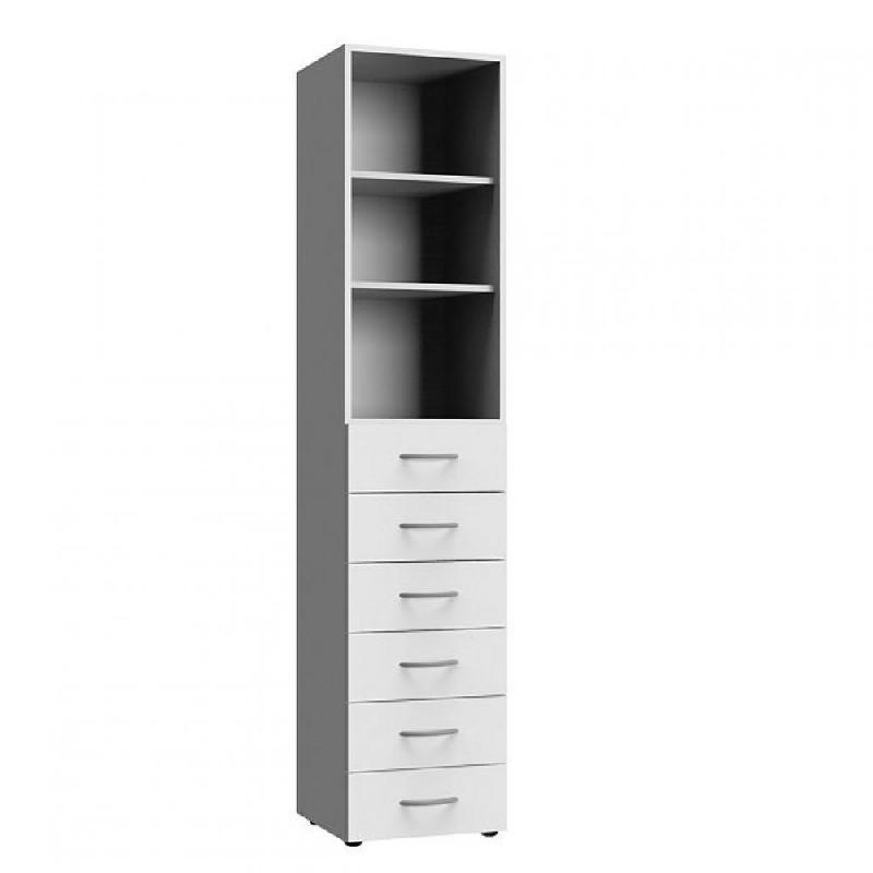 Colonne de rangement LUND 6 tiroirs blanc mat - 40 x 40 cm - Profondeur 40 cm_0