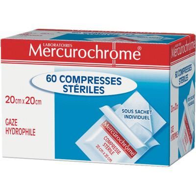Pansements Cicatrisants Stériles MERCUROCHROME : la boîte de 6