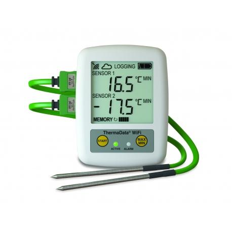 Enregistreur WiFi 2 voies thermocouples - ThermaData TD2TC - Plage -100 à 1372°C - Mémoire 18000 enregistrements_0